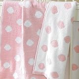 Walton Baby - Knitted Softee Pushchair Blanket - Pink Spot by Walton Baby
