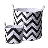 Minene Storage Set (Large/Small, Black and White Chevron) by Minene