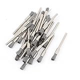 uxcell ワイヤーブラシ　ペン型ワイヤーブラシ　エンド型　軸付きブラシ　研磨用具　30個セット　グレー