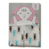 めんぷます田 赤ちゃんの沐浴ガーゼ 2枚入り 生まれた! (ブルー) 35×70cm 綿100% 日本製