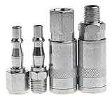 Fenteer カップラー　アダプター　メスネジ　コネクター　ネジ式　空気圧　亜鉛合金　1/4インチ　4個セット