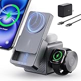 【自信作 究極の充電器 45W】RORRY ワイヤレス充電器 4in1 magsafe対応 モバイルバッテリー 10000mah 大容量 薄型 アップルウォッチ充電器 15W ワイヤレス充電 マグセーフ充電 急速充電 45W USB-C電源アダプター付属 4台同時充電ステーション for iPhone/apple watch/airpods