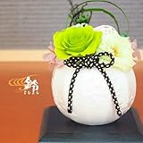 プリザーブドフラワーギフト「和風アレンジ《鈴》」-クリアケース付-抹茶