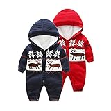 ベビー服 乳児服 ロンパース カバーオール ふわふわ 着ぐるみ パジャマ 冬 (90cm/9-15ヶ月, ブルー)