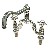 Rohl A1420XMPN-2 Country Kitchen Bridge Faucet with Metal Cross Handles, Polished Nickel [並行輸入品]