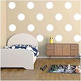 Owl Hills Wall Stickers: Polka Dots, White, 9", 16 Count [並行輸入品]