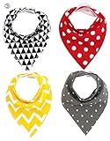 Taurau.C ベビー ビブ 柔らかい よだれかけ 三角 スナップ サイズ調整可能 4枚セット (Series 3)