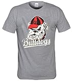 Georgia Bulldogs Vintage Distressed Tシャツ – 3色 – レッド、ブラック、グレー L グレイ