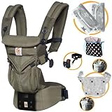 エルゴベビー OMNI360 オムニ360クールエア/カーキ 抱っこひも 正規代理店2年保証 ウエストベルト+収納ポーチ+よだれパッド＋ママ&ベビー両用カバー