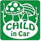 imoninn CHILD in car ステッカー　【マグネットタイプ】　No.41　キノコさん　（緑色）