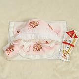 お宮参り着物用　正絹フードセット　濃淡ピンクぼかし染め　友禅まり柄　お宮参り４点セット　女の子向き　日本製