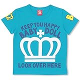 ベビードール BIG王冠Tシャツ 子供服 140cm ターコイズ
