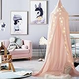 M&M Mymoon 子供部屋蚊帳キッズベッドキャノピードーム プレイテント かわいい防虫安眠ベビーベッド天蓋 (ピンク)