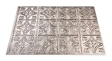 Fasade Easy Installation Traditional 1 Crosshatch Silver Backsplash Panel for Kitchen and Bathrooms 