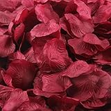 robiear 1000 pcsシルク人工ローズ花びらフラワーウェディングFavorブライダルシャワー通路紙吹雪花瓶装飾 レッド B01HRH0GZW