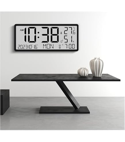 Amazon.co.jp: Xabaldu大型ディスプレイデジタル壁掛け時計、日付と週
