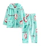 フランネルキッズパジャマグリーンベアソフトSleepsuitコーラルベルベット寝間着Nightcloth