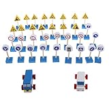 Fenteer ウッド製　通り　交通標識　子ども　高品質　認知玩具　教育玩具セット　全32点