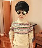 キッズ 男の子 タートルネック 秋冬 オシャレ 紺 白 (110ｃｍ, 白)