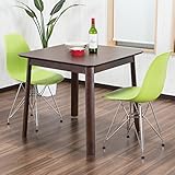 【ダイニングセット 2人】デザイナーズ・デザイン ★ イームズチェア カフェスタイル 2人用 ダイニングテーブルセット DSR 3点セット シェルチェア リプロダクト 色：グリーン