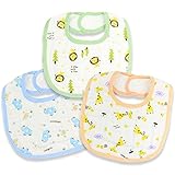 オーパス SANDRADEE スタイ よだれかけ 3枚セット モスリン コットン ガーゼ やわらか 綿100% アニマル柄 マジックテープ