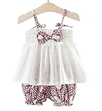 YY-Natuhi ベビー服 子供服 女の子 キャミソール ワンピース パンツ 二点セット リボン付き ハート柄 ブラウス トップス 夏 かわいい 通気性 ドレス キッズ 女児 入園式 卒園式 赤ちゃ