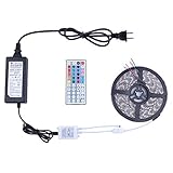 LED Strip Light Kit Waterproof IP65 RGB Strip Light 5050 High Lumen 16.4ft 5m 300LEDs with 44 Keys I