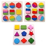 コンパクト 木製 形合わせ パズル　木のおもちゃ 小型軽量 持ち歩きも可能 幼児 知育 簡易 (1/1タイプ（分割なし）)