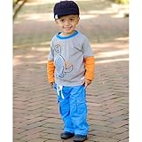 RUGGED BUTTS(ラゲッドバッツ）男の子用ブライトブルーストリート系カーゴパンツ 2T 2歳用 90cm 青コーデパンツ,水色ボトムス,出産祝いギフト,ラッフルバッツ(RuffleButts)