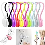 フエックスエイケーブルクリップケーブルバンド新型万能クリップマグネットクリップ穴あけ不要マグネットコードクリップ強力マグネットUSBケーブルコード収納多機能クリップフックスタンド配線整理万能クリップ車机卓上コード収納巻き取り繰り返し使用可能ブラック*5個+ホワイト*5個