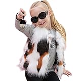 mioim ベビー服 キッズ ファー ベスト 女の子 フェイクファー コート もこもこ 毛皮 大人っぽい 可愛い 秋 冬 防寒 チョッキ (カラフル, M)
