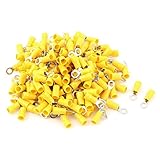 200個2-4Sワイヤーコネクタリング圧着端子イエロー16-14AWG