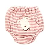 ハートウェル Ponちゃん ガーゼボーダー ベビーパンツ ピンク【1740201】