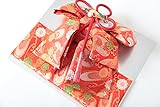 七五三作り帯（3歳用・かわいい・赤×金・一ツ身用・三ツ身用・子供着物・ポリエステル・001）