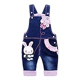 (チェリーレッド) CherryRed 子供 ベビー キッズ 女の子 男の子 ロンパース ロングパンツ デニムジーンズ サロペット オールインワン 73 ブルー
