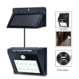 Solar Motion Sensor Wall Light Makone Solar-Powered LED Wall Light With Separable Solar Panel and Ex