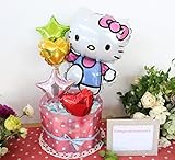 バルーン　おむつがセットになった出産祝い】　女の子におススメ　大人気のおむつケーキ　キティーちゃん