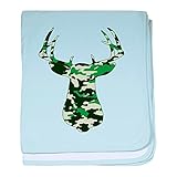 CafePress – Buck In Camo – スーパーソフトベビー毛布、新生児おくるみ ブルー 048987219125CD2