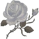 アイロンワッペン 薔薇 バラ (7 灰)