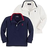 Ralph Lauren(ラルフローレン) ワンポイントモックネックフレンチリブニットカットソー 12M(9-12ヶ月) オフホワイト [並行輸入品]
