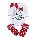 新生児　赤ちゃん　コットン　可愛い　蝶結び　クリスマス　長袖　ロンパース　ボディスーツ　遊び着　子供服　ジャンプスーツ　全4サイズ - 80
