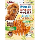 ペティオ (Petio) かわいくたべちゃう! ササミ巻き ふっくらおこめスティック 野菜入り 10本入（・着色料・保存料・発色剤 無添加）