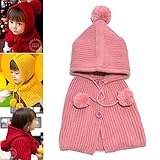 ツバメ--屋 ニット帽子　キッズ　赤ちゃん用　ベビー　　ハット　子ども 女の子 男の子　可愛い　防寒 (ピンク)