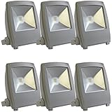 LED投光器 50w 6個セット 薄型 フラットライト 発光色 6000K 防雨型 360度角度調整可 広角120度 3M電源コード付