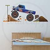 wallclipzモンスタートラックファブリック壁デカール – Rallyピックアップトラックステッカー子供Nursey Boy 's Room Decor – Removable – Made in