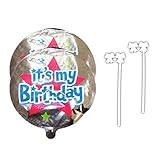 2pcs Self Inflating Happy Birthday Stars Shaped Decoration Fun Party Accessory Self Inflating Balloo