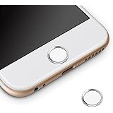 ホームボタンシール Sakulaya 指紋認証可能 iPhone SE iPhone8 Plus iPhone7 iPad pro iPad miniなど対応 ホームボタンシール（シルバーフレーム/ホワイト)