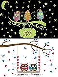 Two Wall StickersTechfeed Night Light Wall Decals and Branch Owl Wall Stickers for Kids Rooms Bedroo