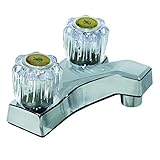 Aqua Plumb 1551115 4-Inch Two-Handle Polished Chrome Lavatory Faucet with Plastic Pop-up by Bright-W