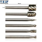 TASP 6 PC Dremel HSS ロータリーバリルーティングルータビットミルカッターロータリーツール設定